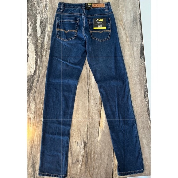Lois Peter 28/34 Slim 1660 Mid-low Waist Tapered Leg Jeans Denim Blue - Picture 5 of 16